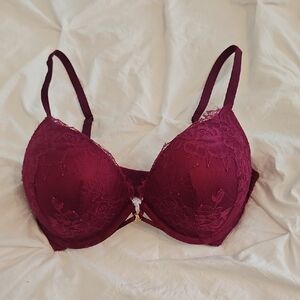 Victoria's Secret Bra Push-up Bra Burgundy Lace Bombshell 34-D